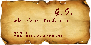 Görög Ifigénia névjegykártya